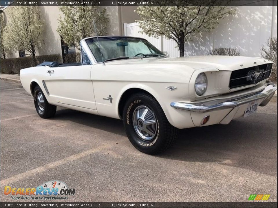 1965 Ford Mustang Convertible Wimbledon White / Blue Photo #1