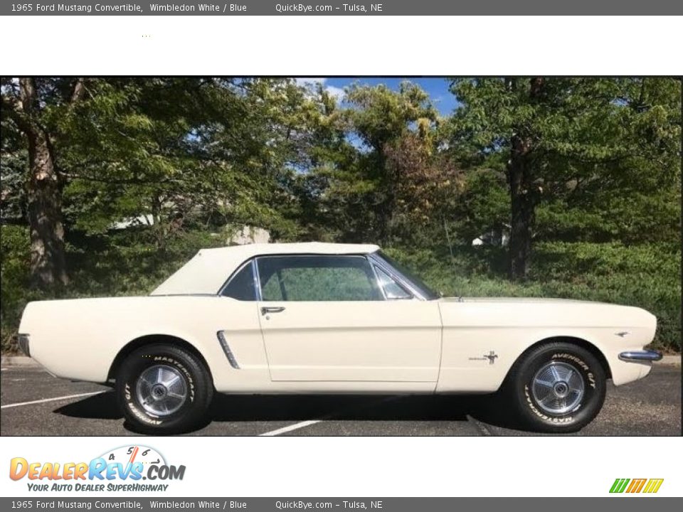 1965 Ford Mustang Convertible Wimbledon White / Blue Photo #2