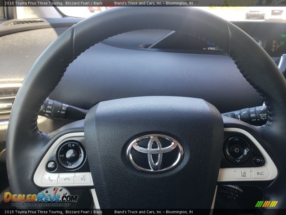 2016 Toyota Prius Three Touring Blizzard Pearl / Black Photo #7