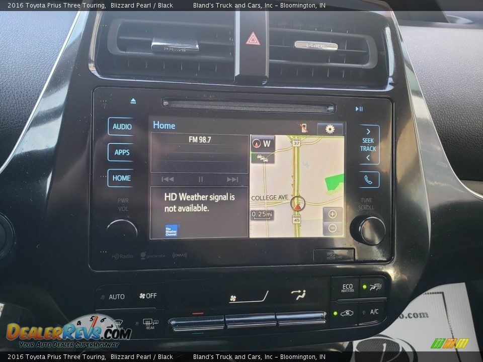 2016 Toyota Prius Three Touring Blizzard Pearl / Black Photo #12