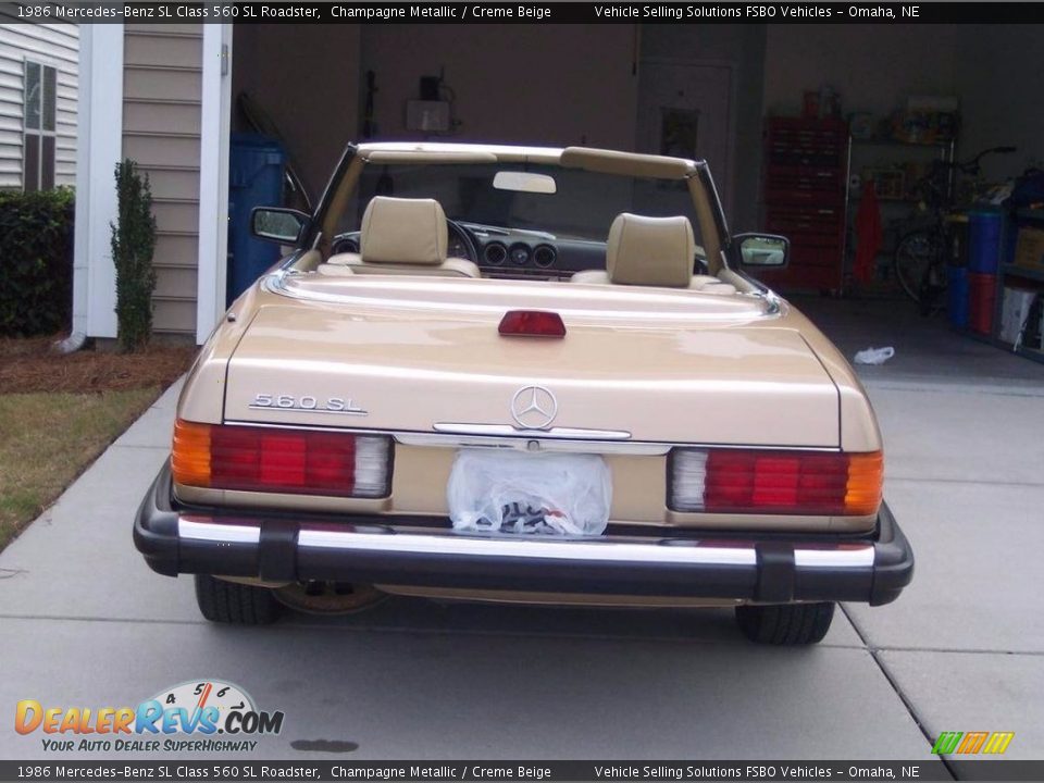 1986 Mercedes-Benz SL Class 560 SL Roadster Champagne Metallic / Creme Beige Photo #7