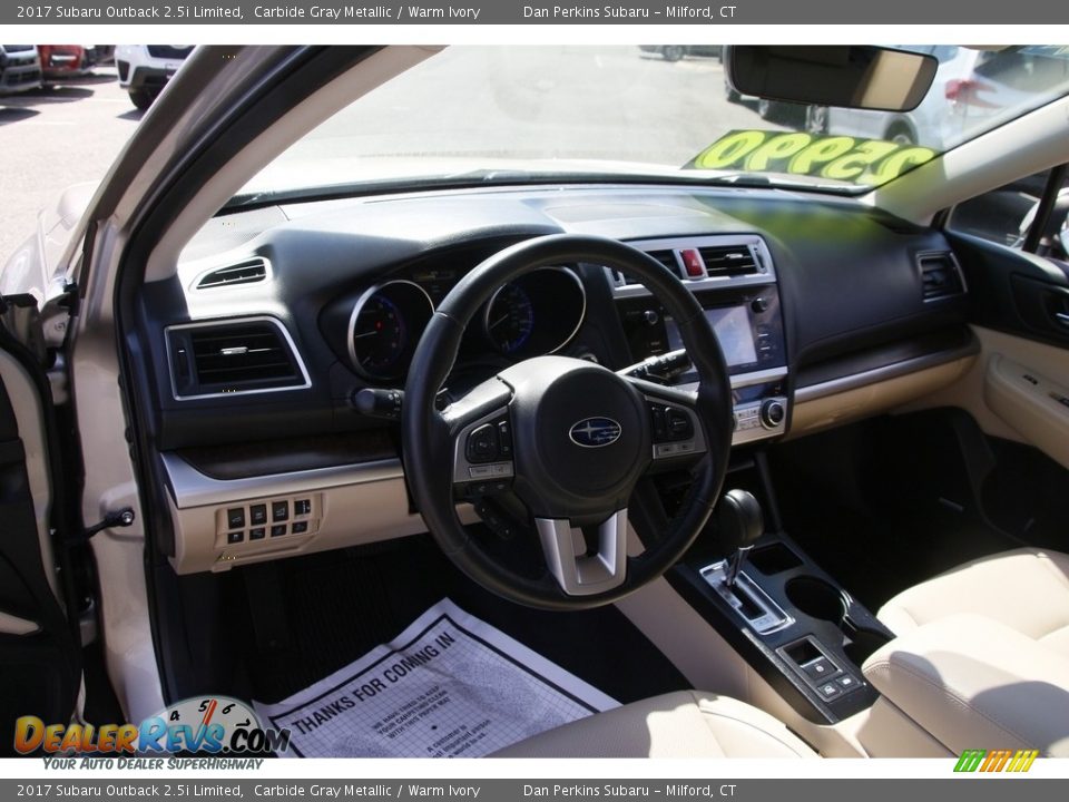 2017 Subaru Outback 2.5i Limited Carbide Gray Metallic / Warm Ivory Photo #10