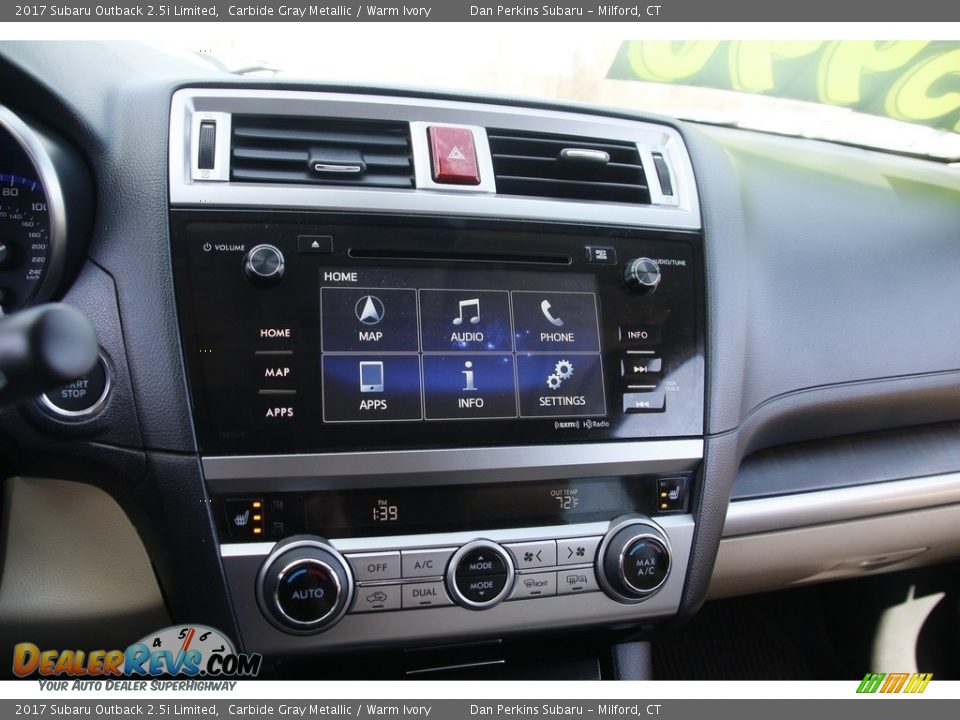 2017 Subaru Outback 2.5i Limited Carbide Gray Metallic / Warm Ivory Photo #20