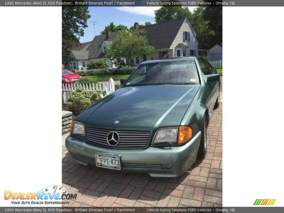 1993 Mercedes-Benz SL 600 Roadster Brilliant Emerald Pearl / Parchment Photo #2