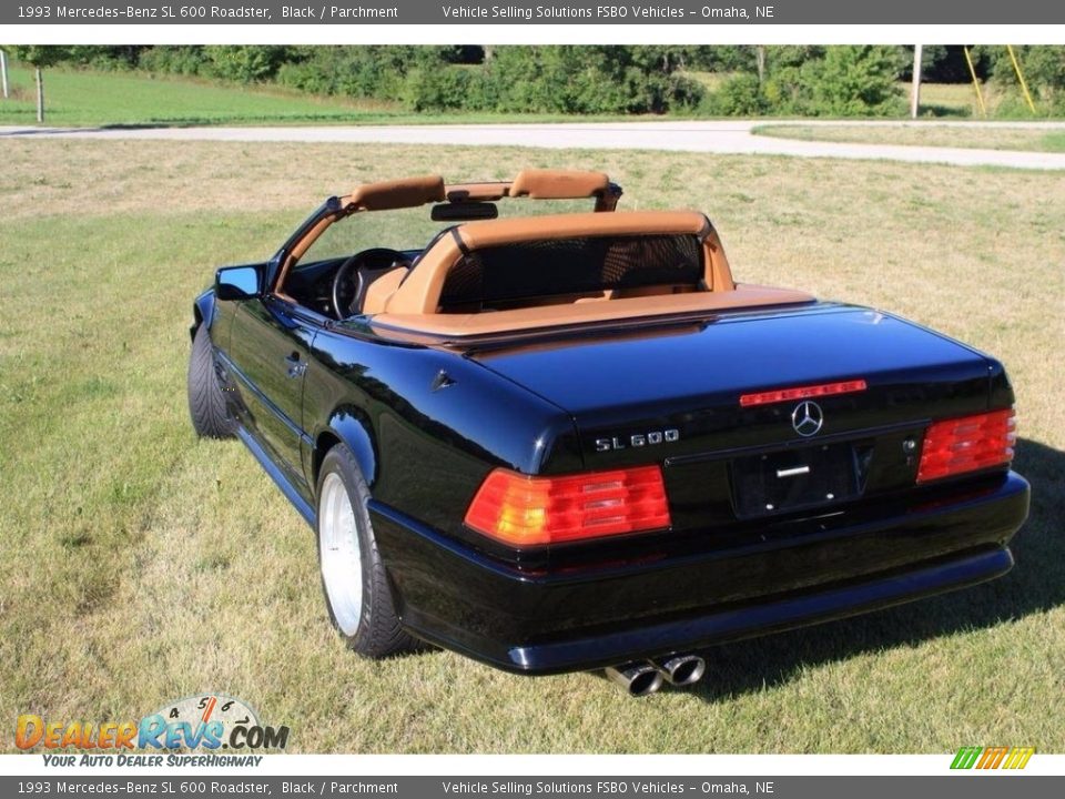 1993 Mercedes-Benz SL 600 Roadster Black / Parchment Photo #3