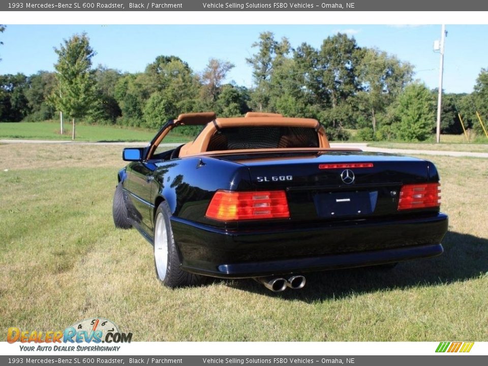 1993 Mercedes-Benz SL 600 Roadster Black / Parchment Photo #4