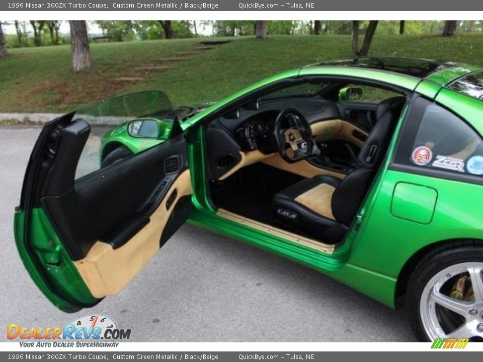 1996 Nissan 300ZX Turbo Coupe Custom Green Metallic / Black/Beige Photo #10