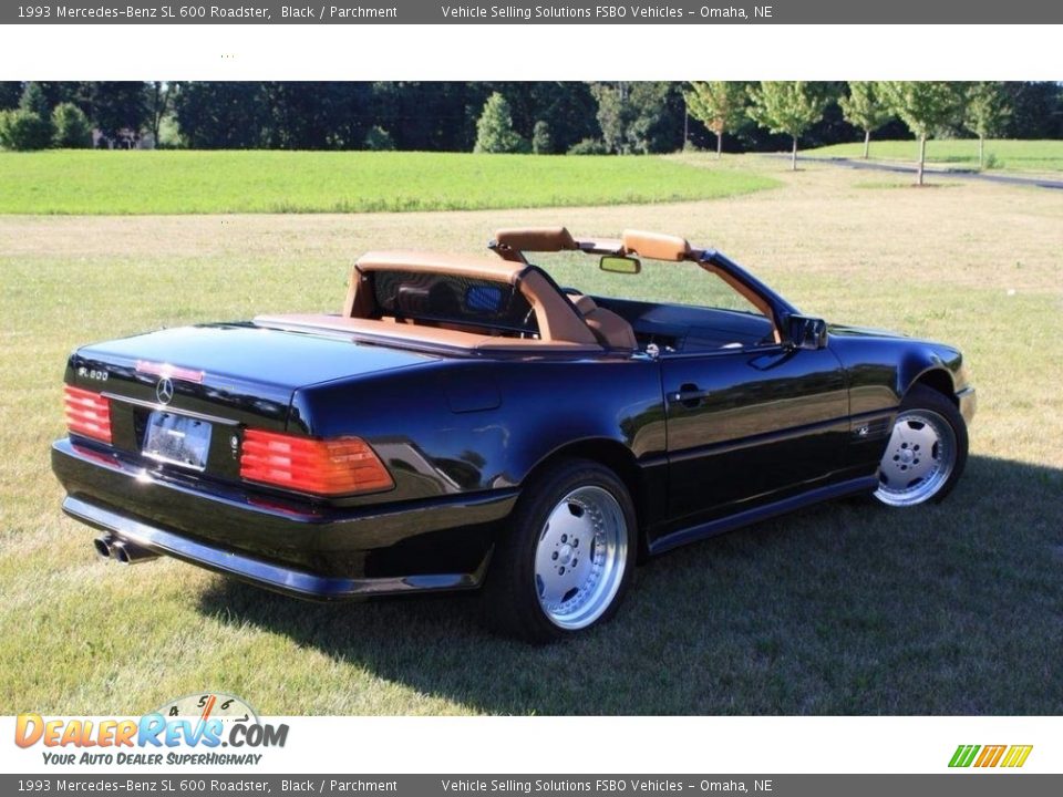 1993 Mercedes-Benz SL 600 Roadster Black / Parchment Photo #6