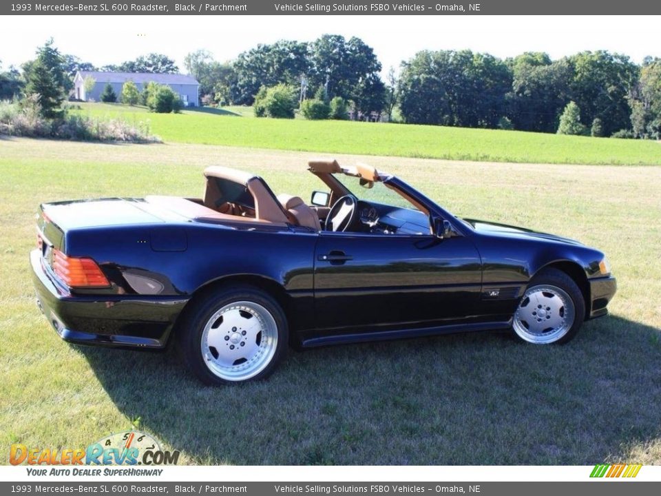 1993 Mercedes-Benz SL 600 Roadster Black / Parchment Photo #7