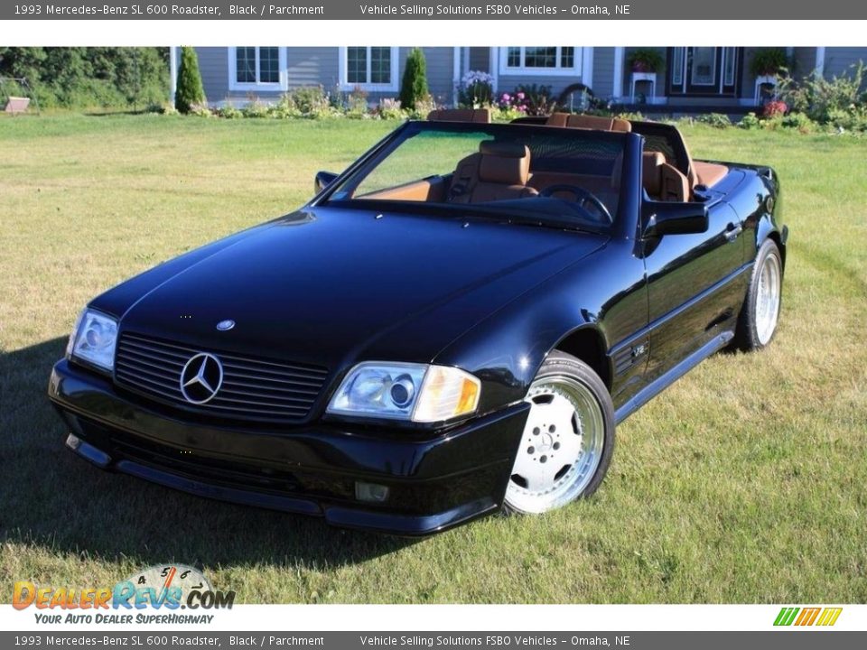 1993 Mercedes-Benz SL 600 Roadster Black / Parchment Photo #9