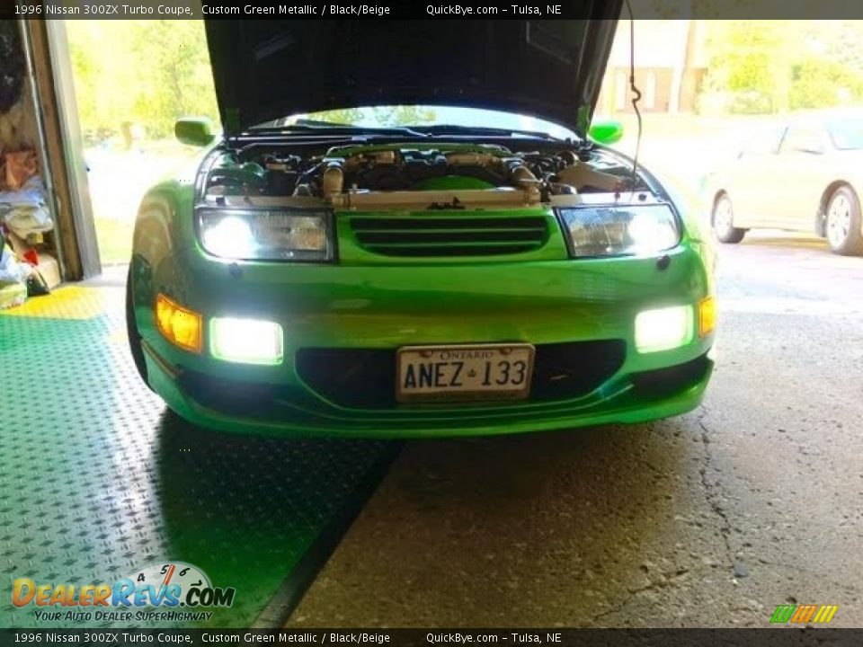 1996 Nissan 300ZX Turbo Coupe Custom Green Metallic / Black/Beige Photo #18