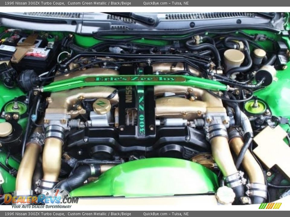 1996 Nissan 300ZX Turbo Coupe Custom Green Metallic / Black/Beige Photo #20