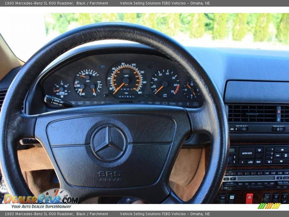 1993 Mercedes-Benz SL 600 Roadster Black / Parchment Photo #13