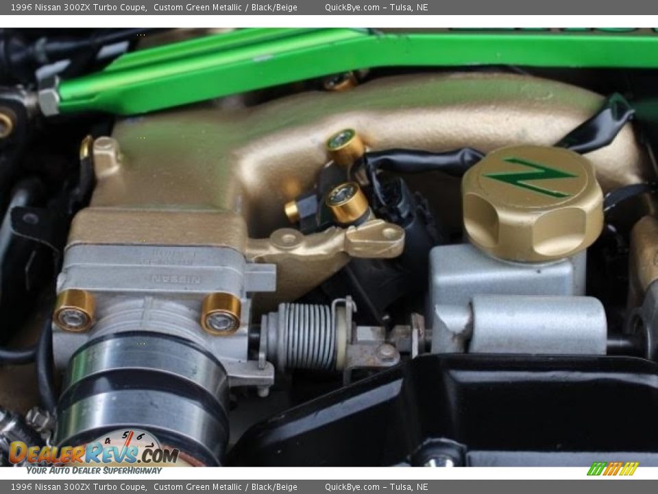 1996 Nissan 300ZX Turbo Coupe Custom Green Metallic / Black/Beige Photo #21