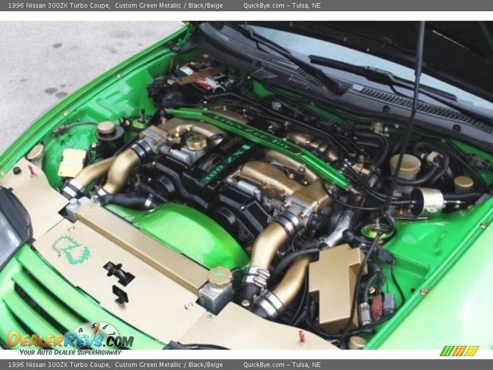 1996 Nissan 300ZX Turbo Coupe Custom Green Metallic / Black/Beige Photo #24