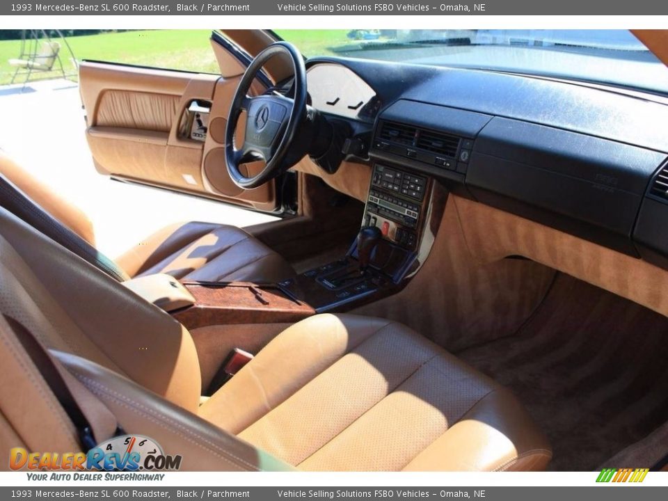 1993 Mercedes-Benz SL 600 Roadster Black / Parchment Photo #19