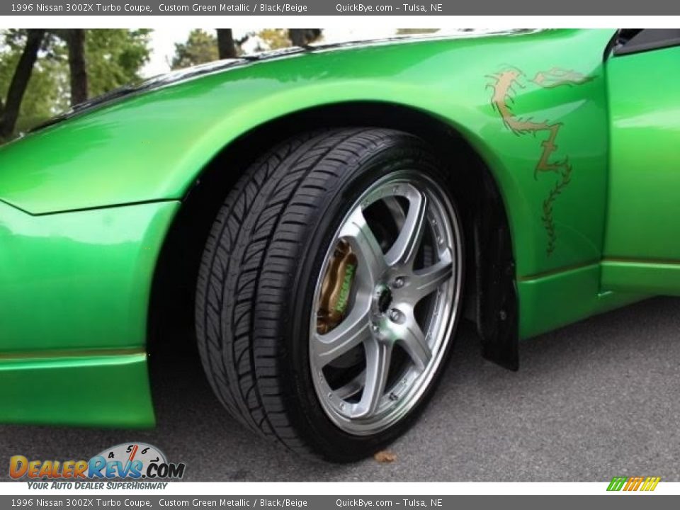 1996 Nissan 300ZX Turbo Coupe Custom Green Metallic / Black/Beige Photo #27