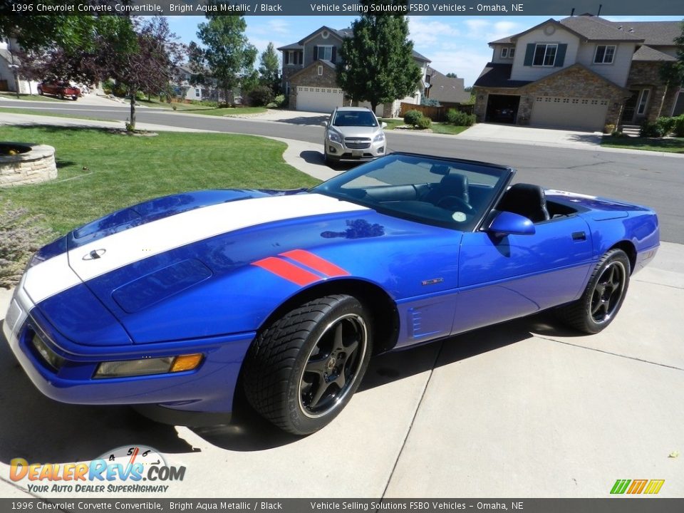 1996 Chevrolet Corvette Convertible Bright Aqua Metallic / Black Photo #1