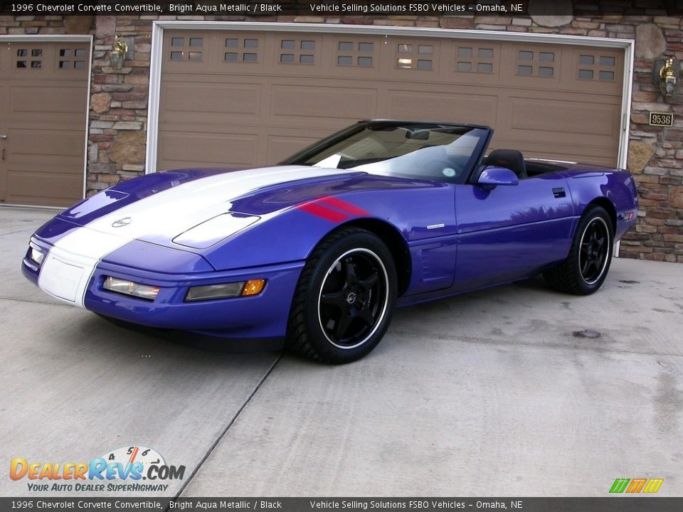 1996 Chevrolet Corvette Convertible Bright Aqua Metallic / Black Photo #8