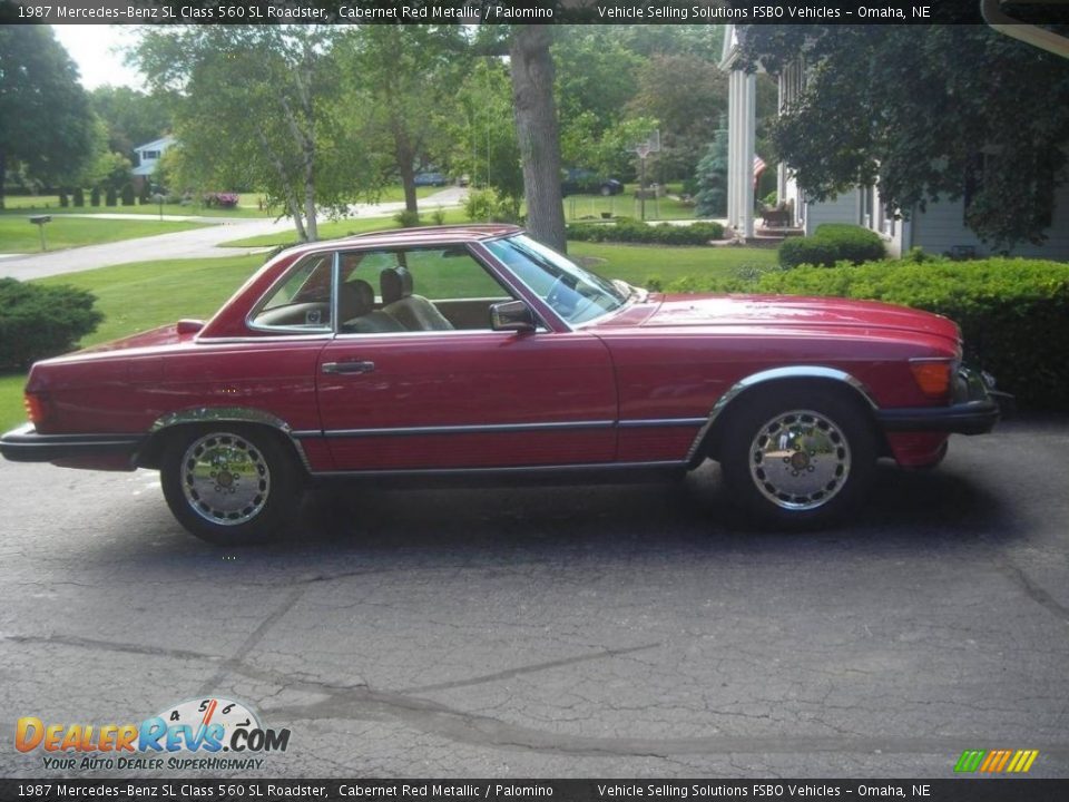 1987 Mercedes-Benz SL Class 560 SL Roadster Cabernet Red Metallic / Palomino Photo #7