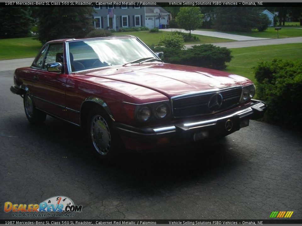 1987 Mercedes-Benz SL Class 560 SL Roadster Cabernet Red Metallic / Palomino Photo #8