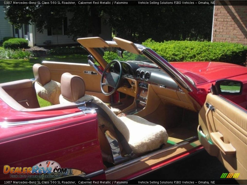 1987 Mercedes-Benz SL Class 560 SL Roadster Cabernet Red Metallic / Palomino Photo #10