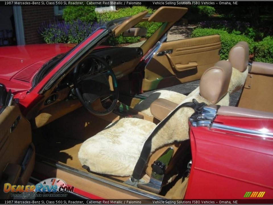 1987 Mercedes-Benz SL Class 560 SL Roadster Cabernet Red Metallic / Palomino Photo #11