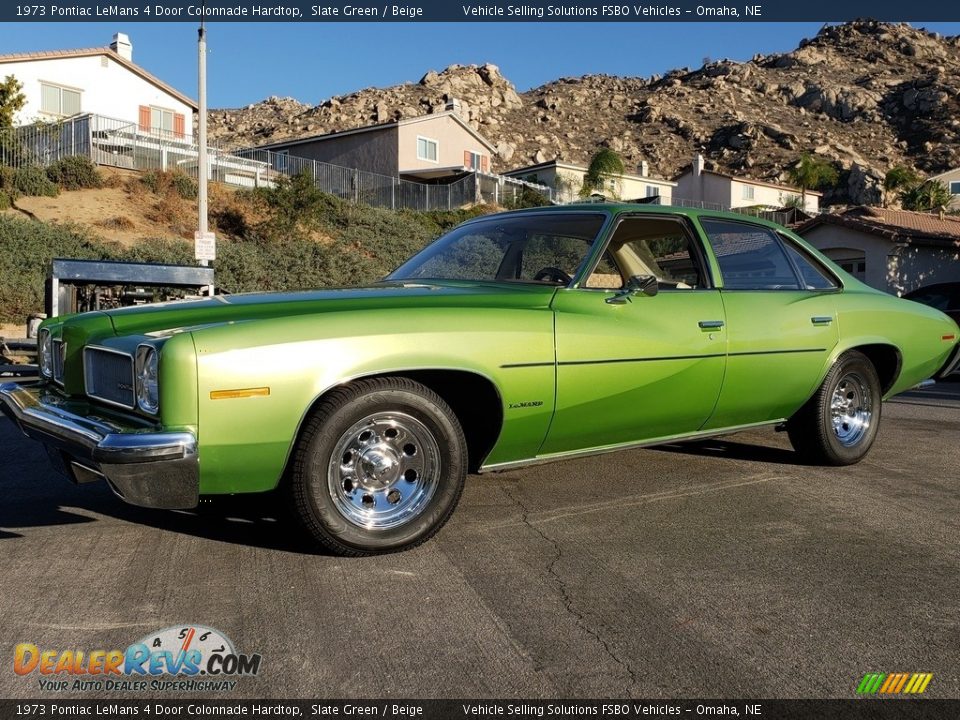 Front 3/4 View of 1973 Pontiac LeMans 4 Door Colonnade Hardtop Photo #1