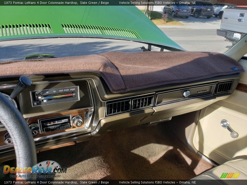 1973 Pontiac LeMans 4 Door Colonnade Hardtop Slate Green / Beige Photo #2