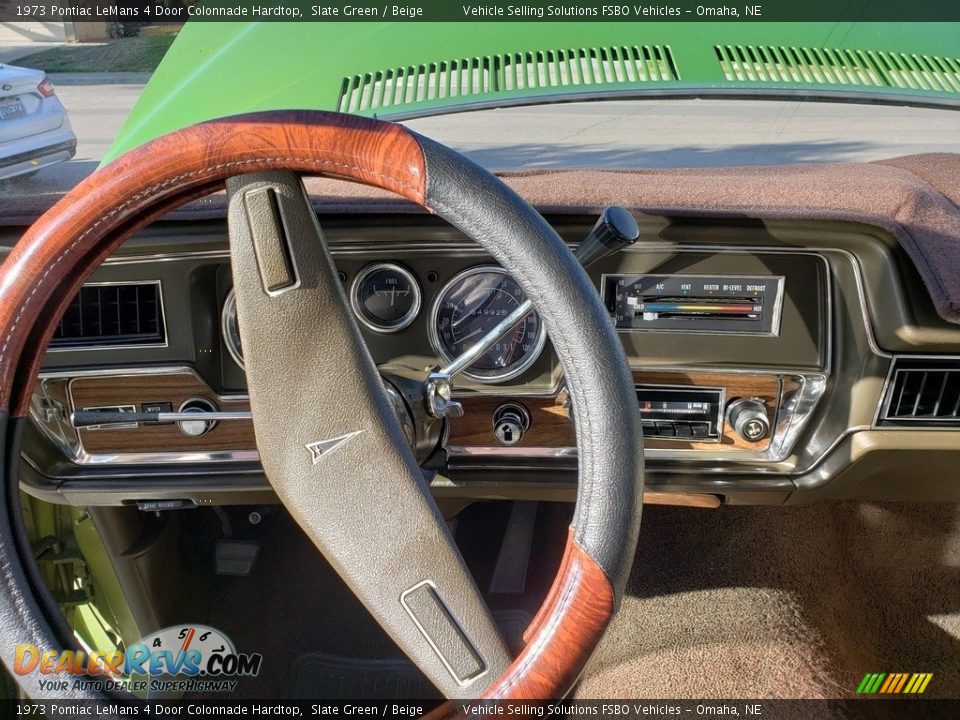 1973 Pontiac LeMans 4 Door Colonnade Hardtop Slate Green / Beige Photo #3