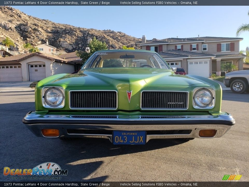 1973 Pontiac LeMans 4 Door Colonnade Hardtop Slate Green / Beige Photo #13