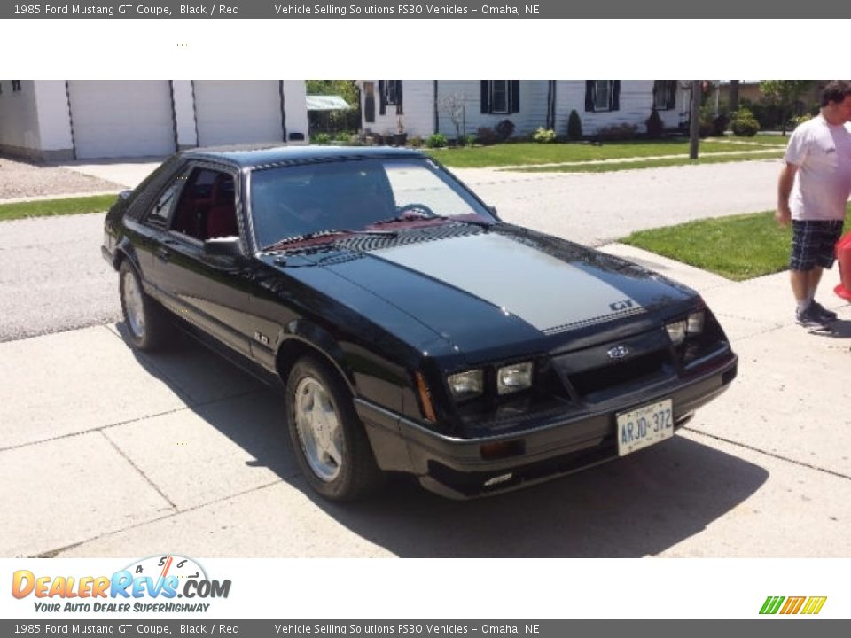 1985 Ford Mustang GT Coupe Black / Red Photo #1