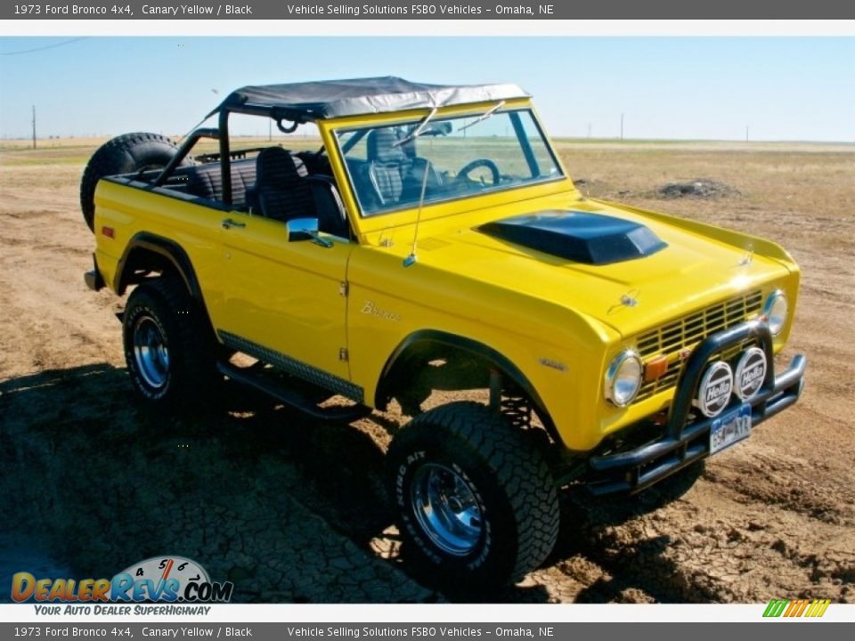 1973 Ford Bronco 4x4 Canary Yellow / Black Photo #1