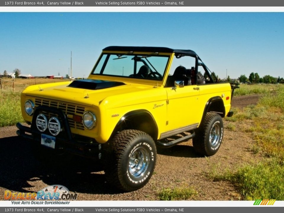 1973 Ford Bronco 4x4 Canary Yellow / Black Photo #7