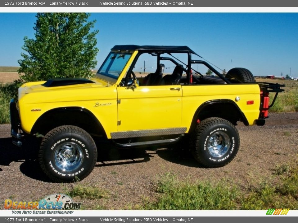 1973 Ford Bronco 4x4 Canary Yellow / Black Photo #8