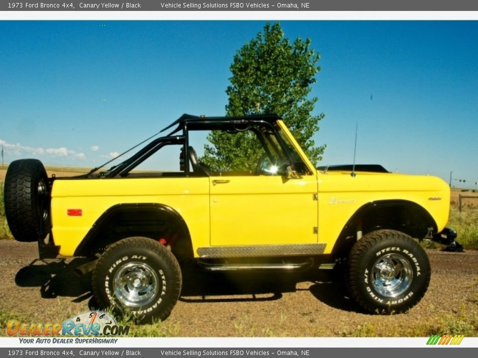 1973 Ford Bronco 4x4 Canary Yellow / Black Photo #9