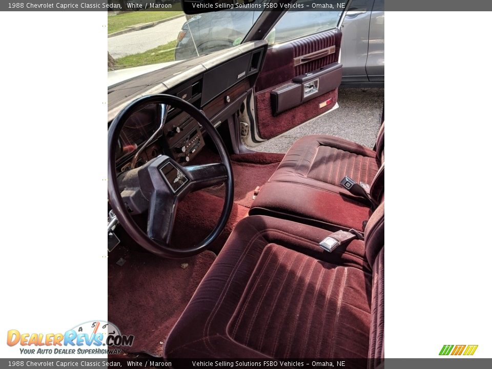 Maroon Interior - 1988 Chevrolet Caprice Classic Sedan Photo #2