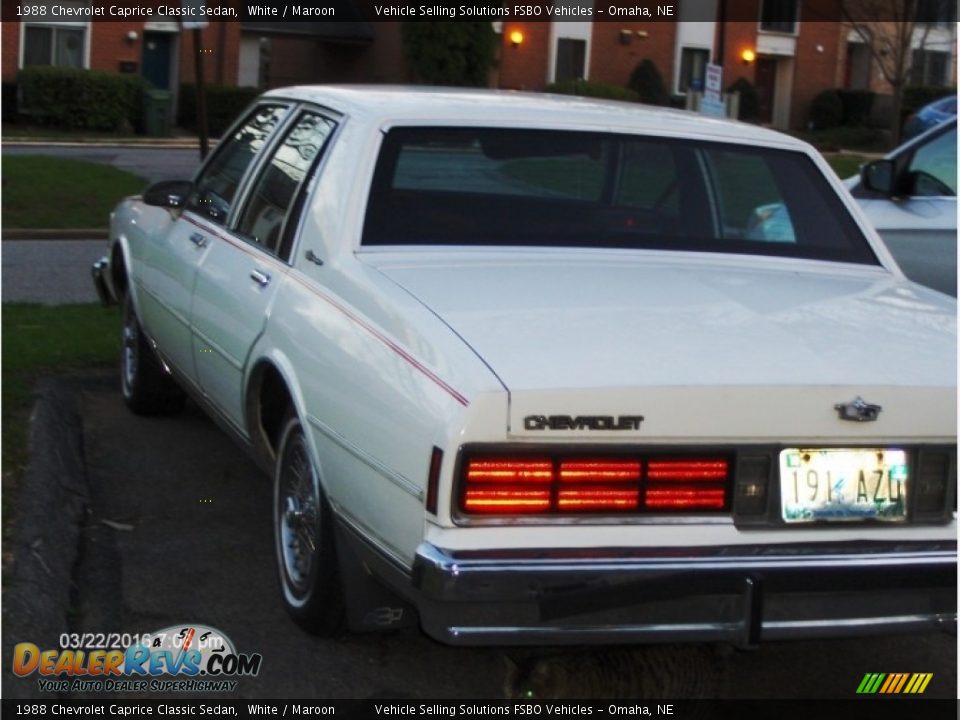 1988 Chevrolet Caprice Classic Sedan White / Maroon Photo #6