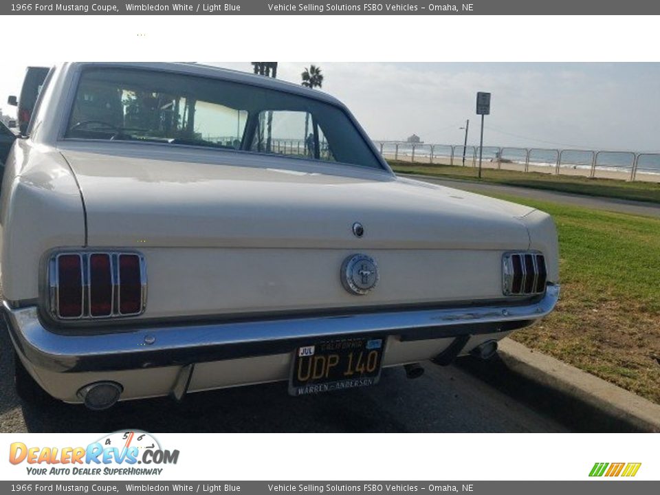 1966 Ford Mustang Coupe Wimbledon White / Light Blue Photo #10