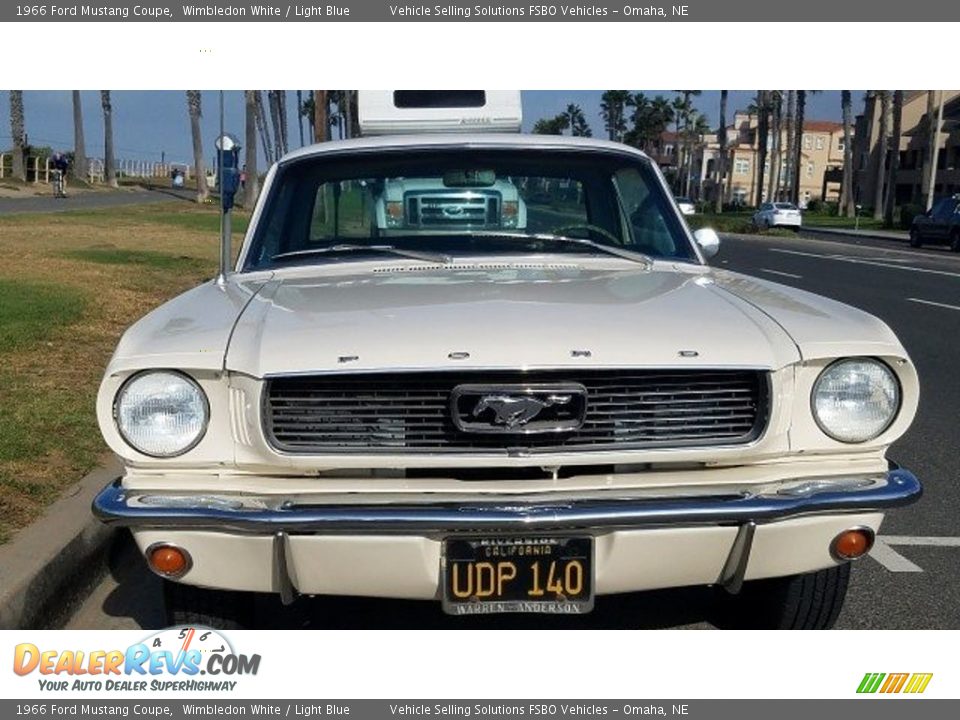 1966 Ford Mustang Coupe Wimbledon White / Light Blue Photo #11