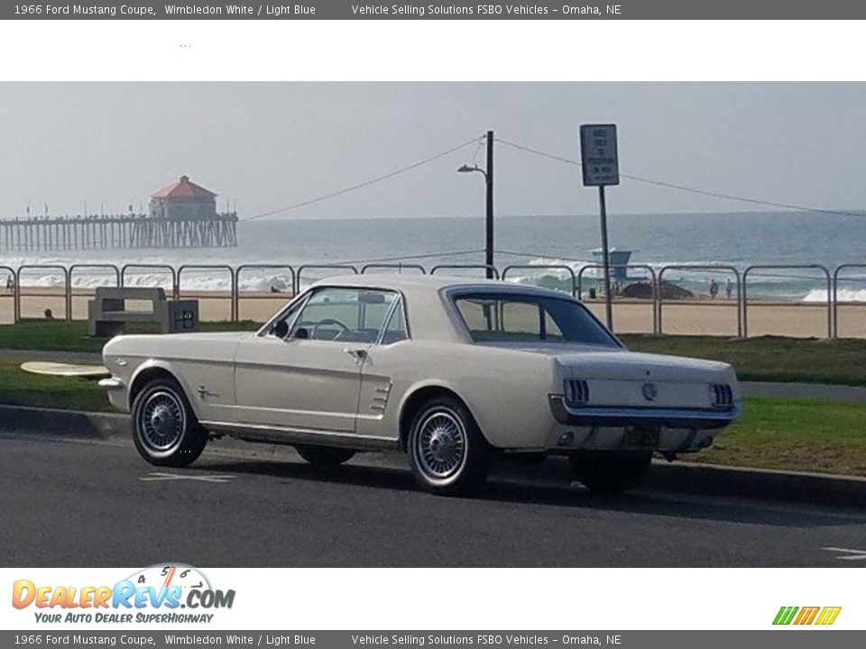 1966 Ford Mustang Coupe Wimbledon White / Light Blue Photo #14