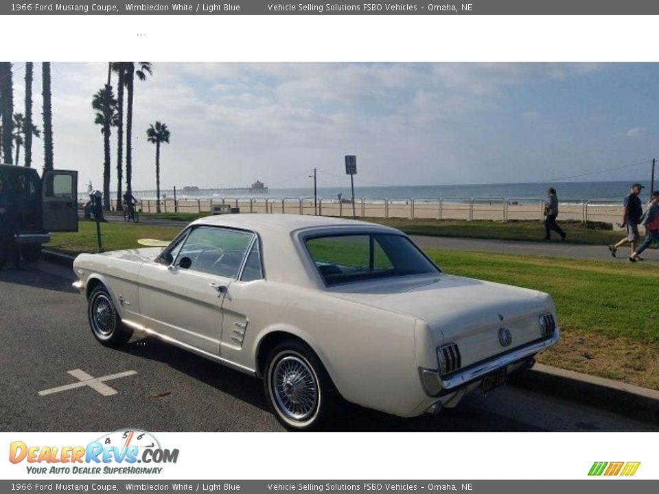 1966 Ford Mustang Coupe Wimbledon White / Light Blue Photo #16