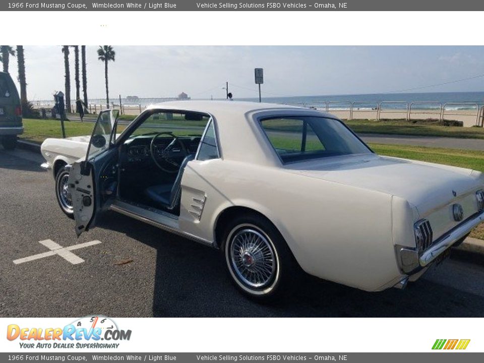 1966 Ford Mustang Coupe Wimbledon White / Light Blue Photo #17