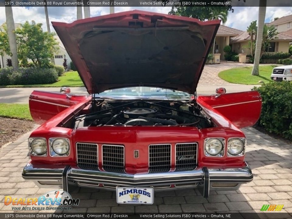 1975 Oldsmobile Delta 88 Royal Convertible Crimson Red / Doeskin Photo #18