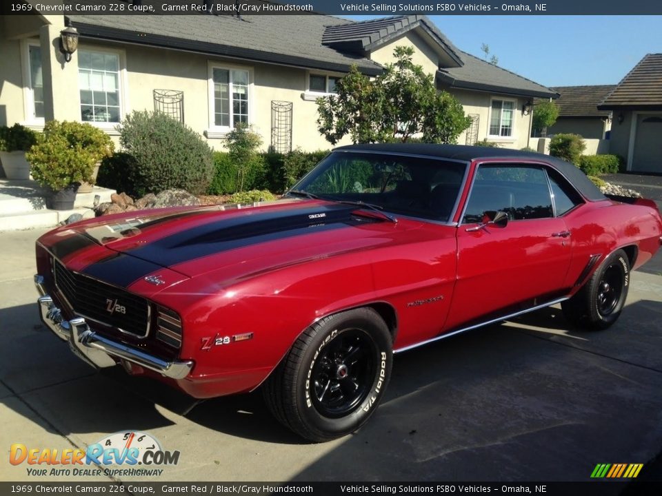 1969 Chevrolet Camaro Z28 Coupe Garnet Red / Black/Gray Houndstooth Photo #1