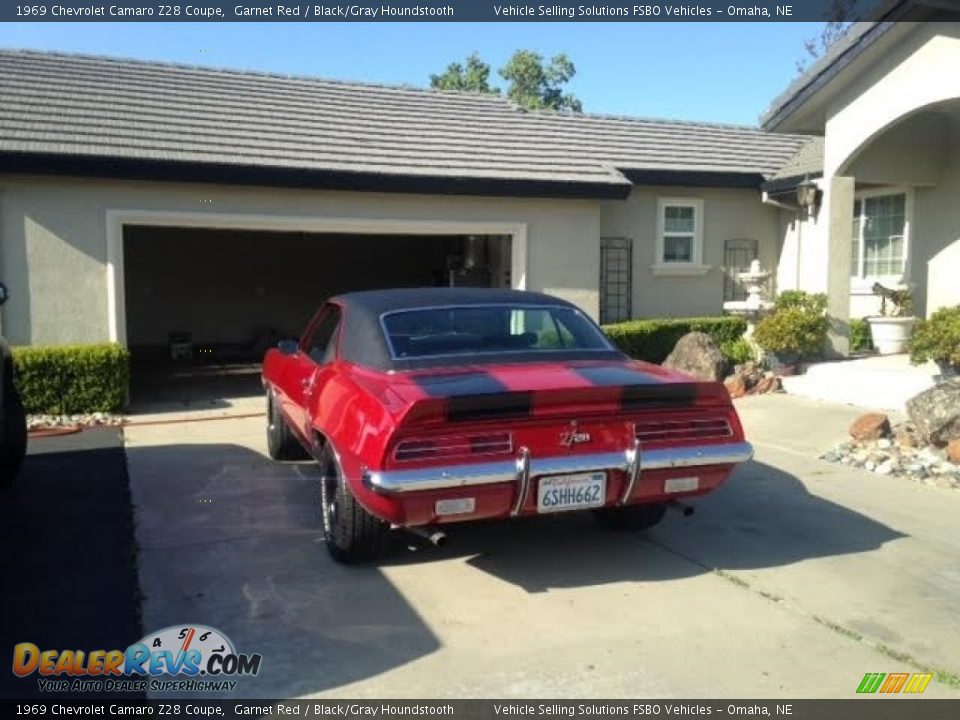 1969 Chevrolet Camaro Z28 Coupe Garnet Red / Black/Gray Houndstooth Photo #5