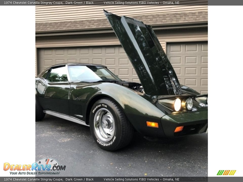 1974 Chevrolet Corvette Stingray Coupe Dark Green / Black Photo #3