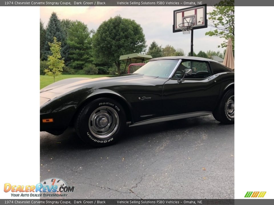 1974 Chevrolet Corvette Stingray Coupe Dark Green / Black Photo #7