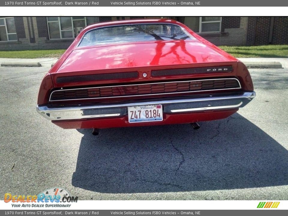 1970 Ford Torino GT SportsRoof Dark Maroon / Red Photo #4