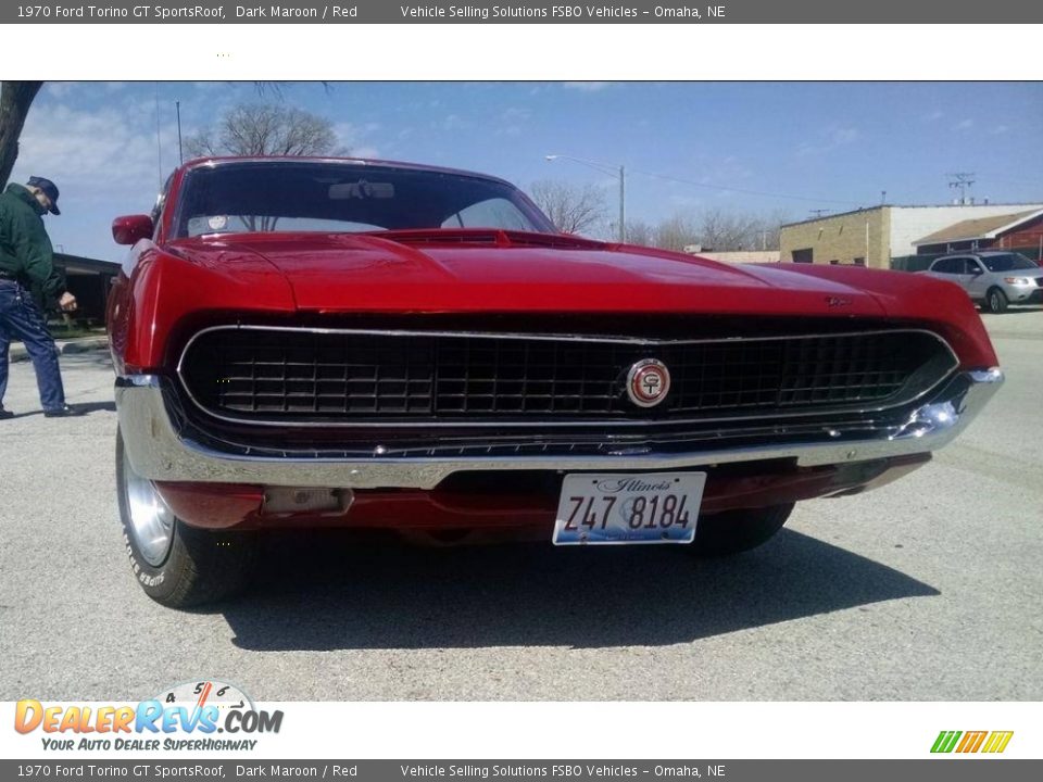 1970 Ford Torino GT SportsRoof Dark Maroon / Red Photo #8